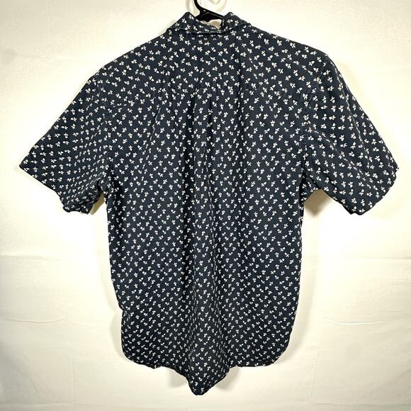 OBEY Propaganda Dandelion Short Sleeve Button Down Shirt Men’s Sz Medium Navy - Picture 4 of 10